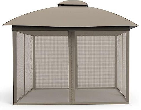 COZYVIDA Pavillon, 3,5 x 3,5 m, Moskitonetz, 4 Paneele, universeller für Terrasse, Überdachung, Garten und Hinterhof (nur Netz-Seitenwände) (Beige)