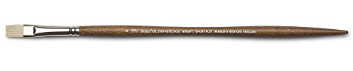 Winsor & Newton 5010306 synthetischer Künstler Ölpinsel mit hoher Elastizität & Lebensdauer, ergonomischer Stiel für Ölfarben und Alkydfarben - Flachpinsel, kurz Nr. 6