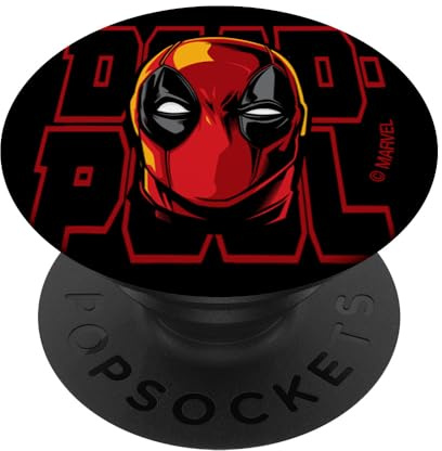 PopSocket : PopGrip Marvel Deadpool Wade Wilson Head PopSockets Ausziehbarer Sockel und Griff für Handys/Tablets mit Tauschbarem Top