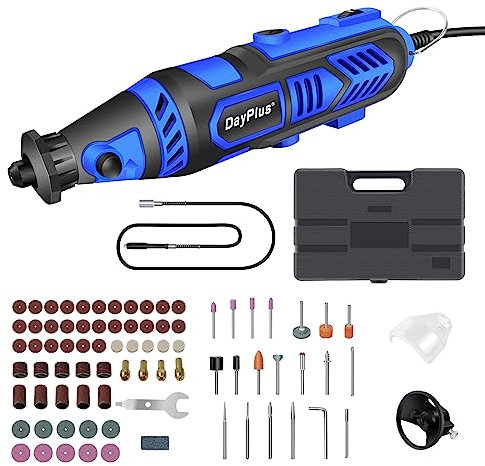 Rotary Tool Kit 135W with 80 Accessories & Storage Case - Variable Speed 10000-32000rpm Engraving Tool Kit - Mini Electric Rotary Multi Tool Set for Craft Projects, DIY Creations, Cutting - Blue