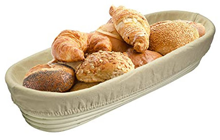 Westmark Bezug für Gärkörbchen, Für ovale Körbchen, 39,5 x 15,5 cm, Baumwolle, Beige, 3201226B