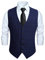 HISDERN Anzugweste für Herren Formale Weste Hochzeits Party Westen Plaid Klassisch Business Anzugwesten Blau 3XL