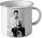 French Unicorn Elvis Presley Tasse emailliert Metall Star Sänger Musik Vintage 7
