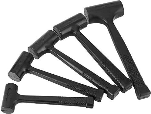 HEIHAK 5 Pieces Dead Blow Hammer Set, 0.5/1/1.5/2/3LB, Rebound-Resistant Rubber Mallet with Non-Slip Grip, Non-Sparking Design