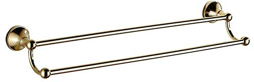 SXLSZ Retro Bad Doppel-Handtuchhalter,Wand-Handtuchstangen,60cm,Doppelschicht,Badetuchstange Badezimmer Badetuchhalter aus Messing (Wei?)