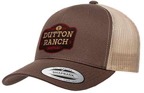 Yellowstone Officiellement sous Licence Dutton Ranch Premium Trucker Cap (Marron-Kaki), Taille Unique