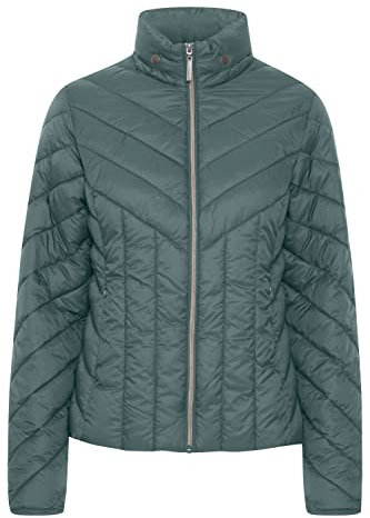 fransa FRPADMA Damen Steppjacke Übergangsjacke Jacke mit Stehkragen tailliert geschnitten mit Reißverschluss, Größe:M, Farbe:Dark Forest (185611)