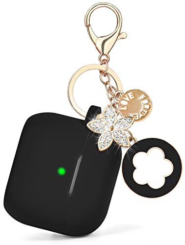 VISOOM Case for Airpods Pro 2nd Generation - Airpods Pro 2 Cases Cover Black Women 2022 Silicone iPod Pro 2 Earbuds Wireless Charging Case Girl Bling Keychain for Apple Airpod Gen Pro 2