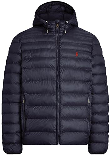 POLO RALPH LAUREN Big&Tall Puffer Lightweight Packable Jacket, Rl Aviator Navy (With Hoodie), 2X