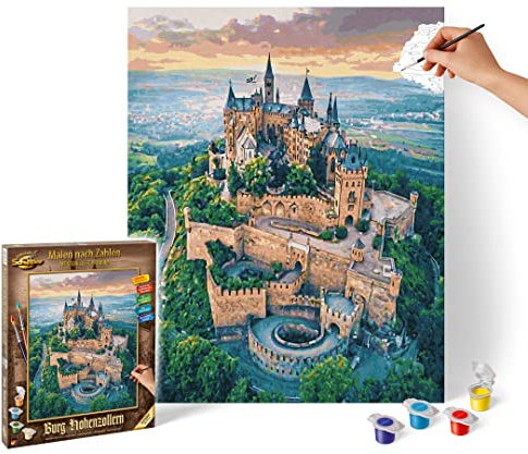 Schipper 609130882 Malen nach Zahlen – Burg Hohenzollern - Bilder malen für Erwachsene, inklusive Pinsel und Acrylfarben, 40 x 50 cm