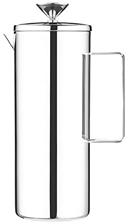 Coffee Press Pot Stainless Steel French Press Pot Glass Coffee Pot Household Tea Brewer French Filter Press Pot (Color : Silver, Size : 400ml)