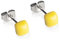 Winzige Ohrstecker mit Stein in gelb • Quadratische Ohrringe für 1, 2 & 3 Ohrloch • Nachhaltiger Schmuck aus recyceltem Glas & Edelstahl • 4mm