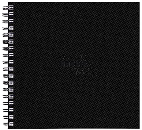 Rhodia 116151C - Rhodia Touch Spiralalbum Watercolor Book, Doppelspirale, feinkörniges Papier aus 100% Baumwolle 300g, 20 Blatt, 21x21 cm, ideal für Aquarell, Schwarz, 1 Stück