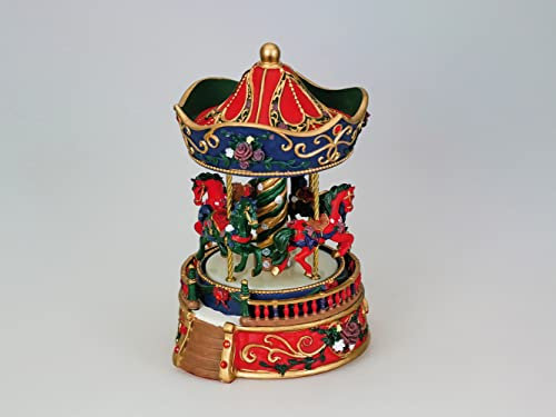 Musicboxworld MMM GmbH, 15065 Spieluhr - aufwendig Verziertes Karussell rot blau grün