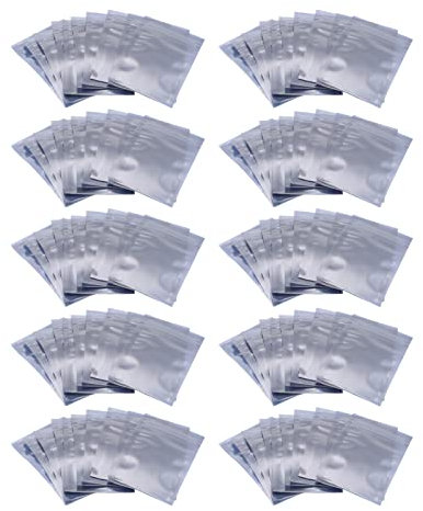 100Pcs Antistatic Hard Small ESD Bags, 6x9cm Resealable Static Bags Drive Accessories Hard Drive Cases Storage Bag Silver Gray Flat Translucent Pouch for Electronic