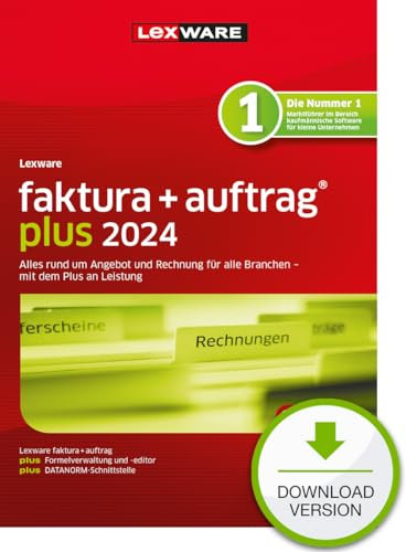 Lexware faktura+auftrag Plus 2024 (365 Tage) │Einfache Auftrags- u. Rechnungs-Software │ PC Aktivierungscode per Email