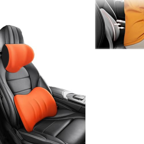 Akayoo Ergonomische Kopfstütze Und Lendenkissen Für Autositze,Auto Kopfstütze Kissen,Memory Foam Lendenwirbelstützkissen Für Bürostuhl Und Autositz,zur Linderung Von Rückenschmerzen