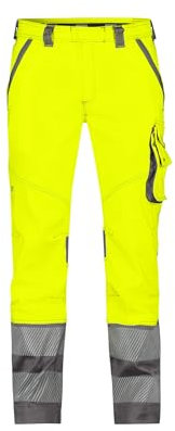 DASSY® Minnesota Stretch-Warnschutzbundhose - maat 46 - Neongelb/ZEMENTGRAU