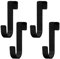 Gments 4Pcs Over Door Hooks Single Over The Door Hangers Heavy Duty Stainless Steel Reversible Wreath Hooks Metal for Bathroom Kitchen Cupboard Cabinet Bedroom Hanging Clothes Starter Garland, Black