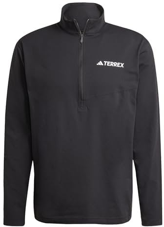 adidas Men's Terrex Multi Climacool Half Zip Long Sleeve, Black, L