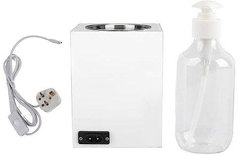 Massage Oil Heater Fast Heating Massage Oil Warmer Single Bottle Adjustable Temperature Essential Oil Lotion Heater Aluminum Alloy Inner Liner, 110‑250V UK Plug (UK Plug)