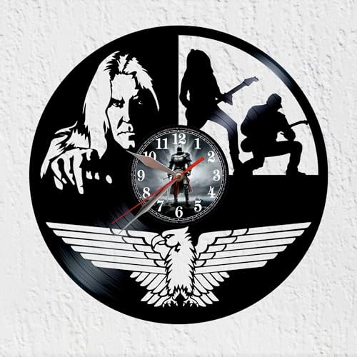 VINY WOODY Britische Band der 70er Jahre, Schallplattenuhr, Musik, Rock, Heavy Metall, Wanddekoration, originelles Geschenk, 30 cm