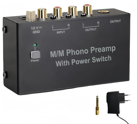 Magicbox Phono Vorverstärker Pro | RIAA-MM Vorverstärker mit 92dB SNR, RCA/TRS/Klinke & Plug-and-Play – Für Audio-Technica/Sony/Vintage