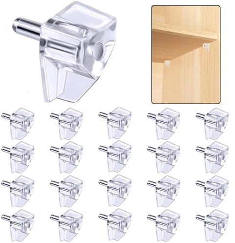 Baoswi Transparente Kunststoff-Regalstützen – 80 Stück, 5 mm, für Küche, Bücherregale und Möbel