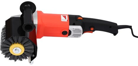 WooDerson 1400W Satiniermaschine Edelstahl, Bürstenschleifer Mit Kohlebürsten, Stahldraht-Rad Und Segeltuch-Rad, Einstellbare Geschwindigkeit Schleifmaschine, Vollkupfer-Motor (Schwarz+Rot)