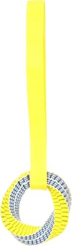 Flamingo Spielzeug für Hund Glowa Zerrseil Ring blau/gelb L - 50x15x4cm - Leuchtet im Dunkeln - Mit Griff
