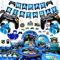 Video Game Party Supplies,151pcs Gaming Party Decorations & Tableware Set - Gaming Balloons & Gamer Party Plates Cups Napkins Tablecloth Banner etc Gaming Birthday Decorations for Boy​ Kids, Serves 16