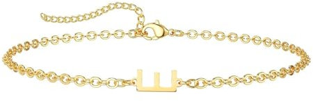 ZENGSING Buchstaben Armbänder Damen Mädchen Brief Initial Armband Einstellbar Elegante Armbänder A-Z Capital Initial Charme Armband Gold Armband Geschenke für Frauen Mädchen (E)