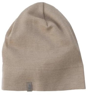 Lilano, Kinder/Baby Beanie Mütze, 70% Wolle (kbT), 30% Seide, 210 g/m² (Sand, 62-68)