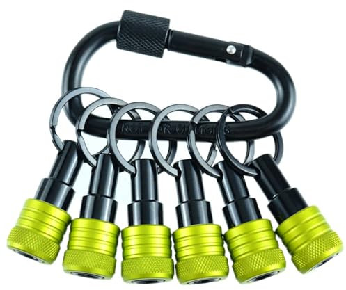 Lot de 6 porte-embouts de tournevis à tige hexagonale en aluminium de 6,35 mm - Porte-embouts de tournevis - Porte-clé portable