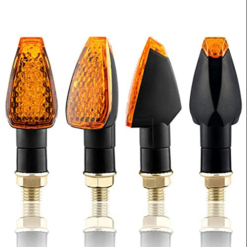 XUEZHEN Clignotants Moto LED，Clignotants Moto 12V Moto Turn Signal Signal Clignotants Clignotants Clignotants Clignotants S'allonge Amber Flashing Lights(Yellow Black)