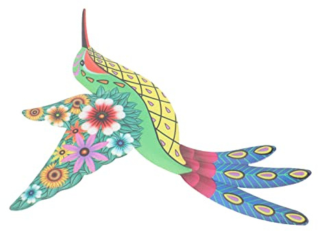 Colgante de Pared de Colibrí de Hierro Amarillo, Creativo | Decoración para Jardín y Hogar, Acabado en Hierro Forjado, Pieza Ornamental Forma de Ave
