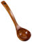 Louche en bois à long manche pour soupe, cuillère de service profonde, grande louche de cuisine en teck pour ustensiles de cuisine, ustensile polyvalent, finition lisse, texture légère (cuillère)