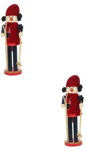 Zerodeko 2pcs Skiing Nutcracker Decoration Safe for Pets Xmas Party Supplies Boys and Girls Toy
