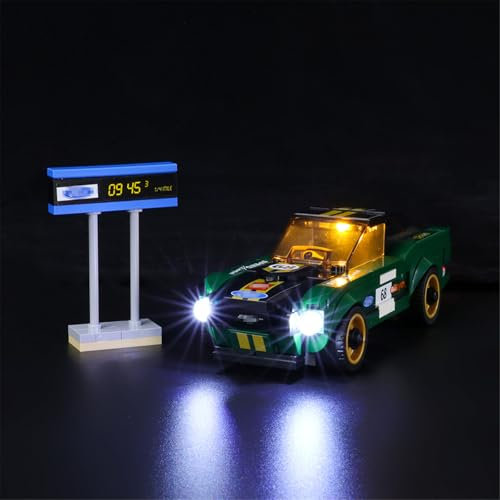 GEAMENT LED Licht-Set Kompatibel mit Lego 1968 Ford Mustang Fastback Speed Champions 75884 Bausteine Modell (Modellsatz Nicht enthalten)