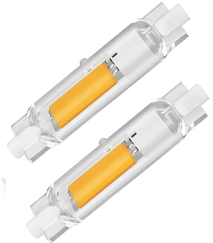 DafuDaGui R7S LED Leuchtmittel 78mm Dimmbar - R7S 78mm 15W Ersatz für 150W Halogenstablampe, LED Stab Warmweiß 3000K 1500LM, Kein Flackern, 360°Abstrahlwinkel, 2er Pack