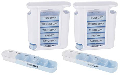 2Set tragbarer 28 Gitter Medizin Storage Box Weekly Tablets Container für Heimreise