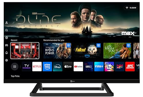 TELE System Smart TV 24 Zoll TS24FL SMV15 Vidaa – DVB-T2/S2 HEVC, tivùsat HD-Zertifiziert, Rahmenlos, HbbTV, TV Pause – 2 Fernbedienungen (Easy inklusive), CAM CI+ kompatibel, Hotelmodus