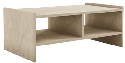 Modern Coffee Table, Travertine Color, 90 x 35 x 50 cm | 100% Melamine Coated Particle Board, 18 mm Thick | Stylish Marble Design for Contemporary Living Spaces
