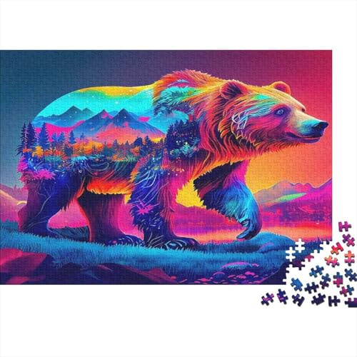 Brown Bear Jigsaw Puzzles Bear (psychedelic) Puzzle for Adults Educational Challenge 52x38cm/1000pcs