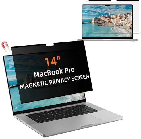 ToVioc Filtro de Privacidad Magnético para MacBook Pro 14 2021-2026 | para MacBook Pro 14 (M1 M2 M3 M4 M5 Pro/Max) Privacy Pantalla Protector Extraíble, Filtro Antiluz Azul y Antirreflejos