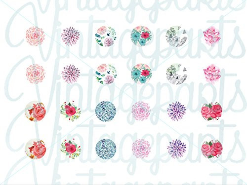 Vintageparts Motivbogen Blumenmeer für runde 12mm Cabochons, DIY-Schmuck