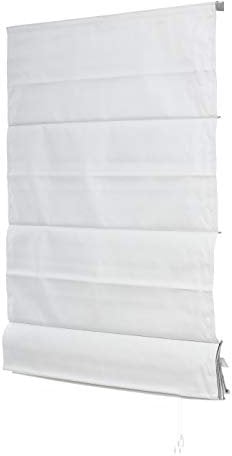 Ventanara® Raffrollo Raffgardine verdunkelnd Faltrollo raumverdunkelnd Blickdicht Thermorollo Sichtschutz (160 x 220 cm, Weiß)