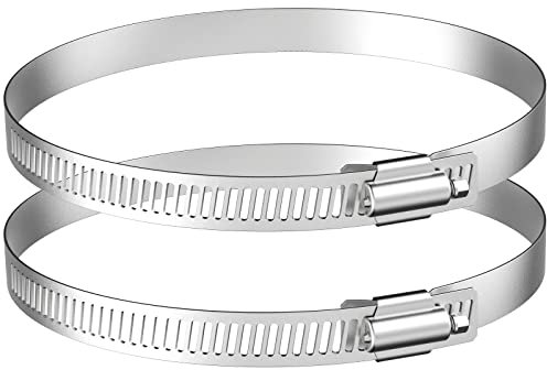 Rohrschellen Edelstahl 150mm - HG Power Schlauch Klemme Clip Set Worm Drive Schlauchschellen Schlauch Clips für fixieren Abluftschlauch und Abluftventilator, Spannbereich 141-165mm