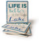 CoasterStone Untersetzer für Getränke Life is Better I, 10,8 cm breit, 4er-Set