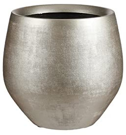 MICA Decorations Douro Pot de Fleurs Terre Cuite Rond doré 23 x Ø 26 cm - Pot de Plante Extra Large